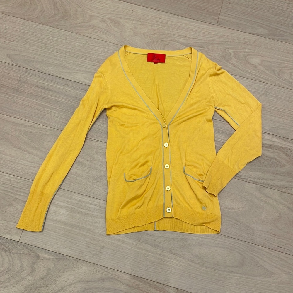 Women’s Z Spoke Zac Posen Cardigan Yellow Button Up - Size Large